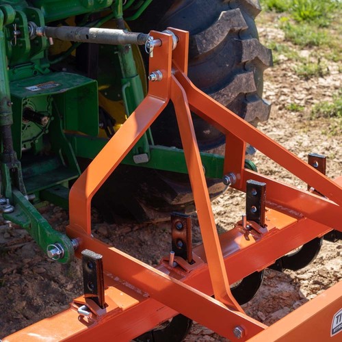 Titan Attachments 5FT Rear Box Blade Scraper Grader For 3-Point Hitch - Cat 0 & 1, Orange