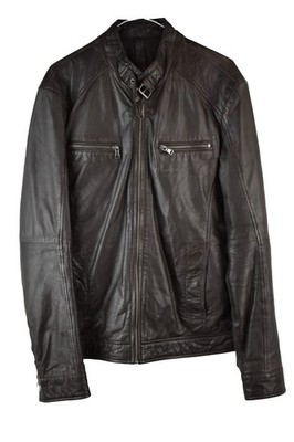Conbipel Damen weiche schwarze Lederjacke Reißverschluss Field Biker Größe 48