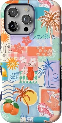 iPhone 16 Pro Max Tropical Heat Beachy Collage Protective Phone Case Bold Design