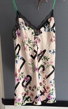 Victoria's Secret White Floral Satin Lace Full Slip Adjustable Straps Size S