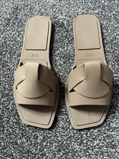Zara Flat Criss Cross Rubberised Slider Sandals  Size UK 6 ex display  