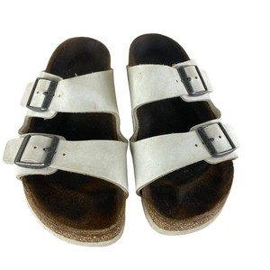 Birkenstock Arizona Sandals Kids White Two Strap Buckle Slides Girl Boy