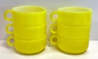 Vintage Lot of 6 Yellow Stackable Glasbake J-2711 Soup Bowl/Mug