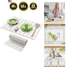 Large Stone Dish Drying Mat for Kitchen Counter,23.6''x15.3'' Foldable Quick ...