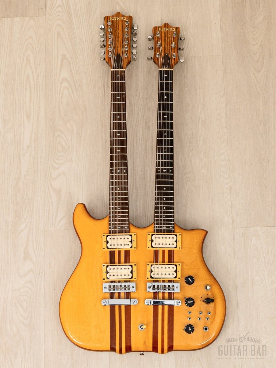 1979 Kawai F-1 Double Neck Vintage Guitar Natural, Neck Through w