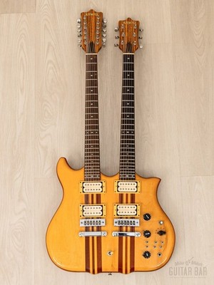 KAWAIギター 1979 Kawai F-1 Double Neck Vintage Guitar Natural, Neck Through w