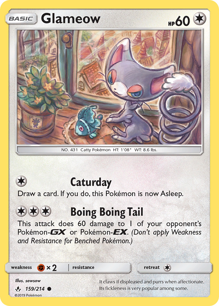 Glameow 159/214 Unbroken Bonds Common Pokemon NM/M
