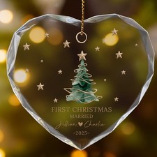 Our First Christmas Married Ornament, Custom Couple Name Ornament 2025,