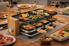 Princess Raclette Pure 8 Bamboo Grill 1200W – Raclette Party Set UK Plug NEW