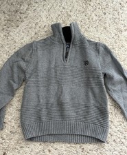 Chaps Gray Boys Size Small 8 Sweater, Quarter Zip, Preppy Kids 100% Cotton