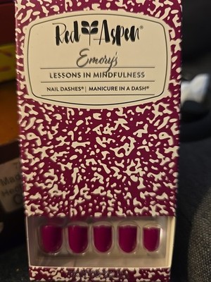 Red Aspen Press On Nails, Short Square, Emory s Lessons In Mindfulness