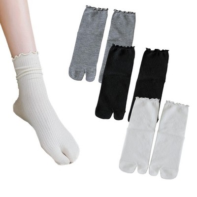 Yuyeran 3 Pairs Women Split Two Toe Socks Japanese Tabi Flip Flops Sandal Soc...