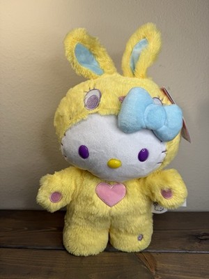 Hello Kitty Easter Greeter Bunny Hop Side Stepper Plush Yellow Sanrio Small Flaw