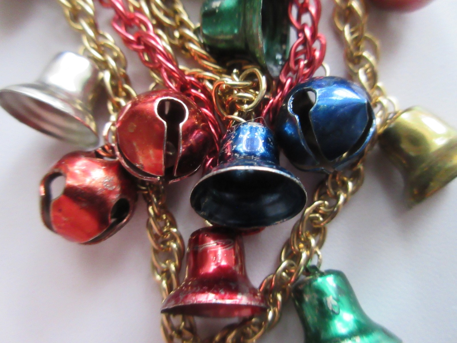 2 Vintage JINGLE BELL CHARMS CHRISTMAS NECKLACE Mix & Match