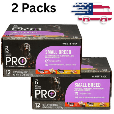 Pure Balance Pro+ Small Breed Wet Dog Food Turkey & Chicken Stew 2x12 Pack 3.5oz