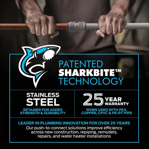 SharkBite Max 3/4 Zoll Messing Kugelhahn Push to Connect Sanitär Fitting - Bild 4 von 6