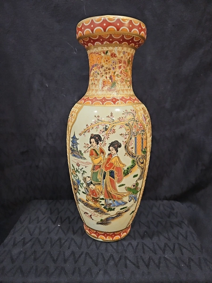 艺妓花瓶日本古董花瓶| eBay
