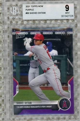 2021 TOPPS NOW SHOHEI OHTANI #68   PURPLE  24/25  119 MPH DOUBLE 3-5 NIGHT