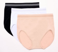 Breezies Women's Panties Sz L Comfort Breeze Seamless Full Sandalwood A631958