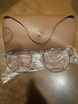 Ray-Ban RB3548N Hexagonal Flat Lens Evolve Photochromic Sunglasses Pink Tint