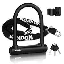 Bike Locks Heavy Duty Anti Theft, Bike U Lock with 4FT Chain and Bracket,15mm...