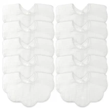 10 Pack Muslin Cotton Baby Bibs, Girls, Boys, Drooling, Teething, Infant