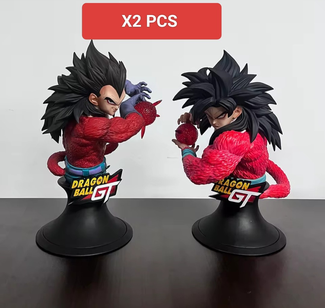 Dragon Ball Z Gt Anime Figure Goku E Vegeta Super Saiyan 4 Versione Busto 20 Cm
