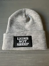 Lions Not Sheep Beanie Gray One Size YP Classics