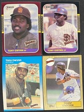 1987 TONY GWYNN 4-CARD LOT • HOFer! - 15X ALL-STAR! • 5X GOLD GLOVE!
