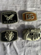 4 VINTAGE CUSTOM BELT BUCKLES