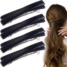 4PCS French Barrette Hair Clips for Women 2.56 Inch Small Tortoise Shell Hair...