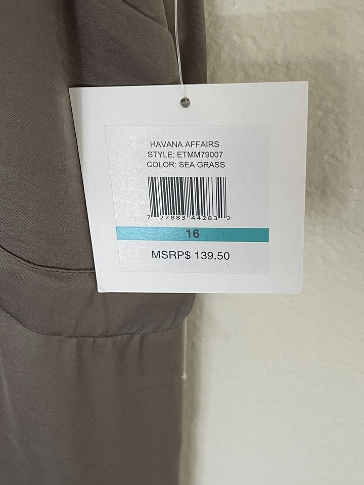 Vestido ellen tracy cinturón talla 16 hierba marina Foto 2 de 4