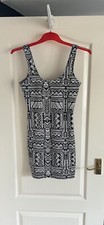 Bodycon White and Black Zig Zag Dress Size 12