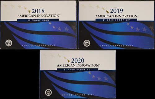 2018 to 20220 American Innovation - $1 Coin Proof Sets - With Boxs and COA's