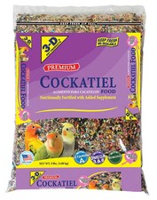 Premium Cockatiel Mix Bird Food Seeds, with Probiotics, 9 lb. Bag