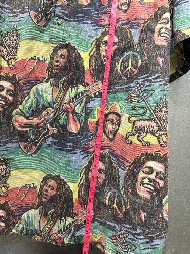Reyn Spooner Bob Marley Mens Shirt 2XL Multicolor Graphic Print Tuff Gong Shirt - Picture 8 of 9