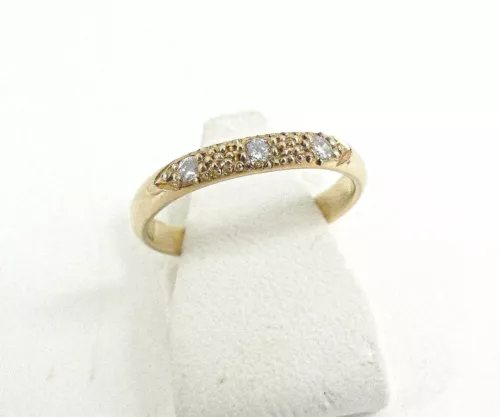 9ct Gold Diamond Ring Band Eternity Hallmarked 2mm Size I with Gift Box