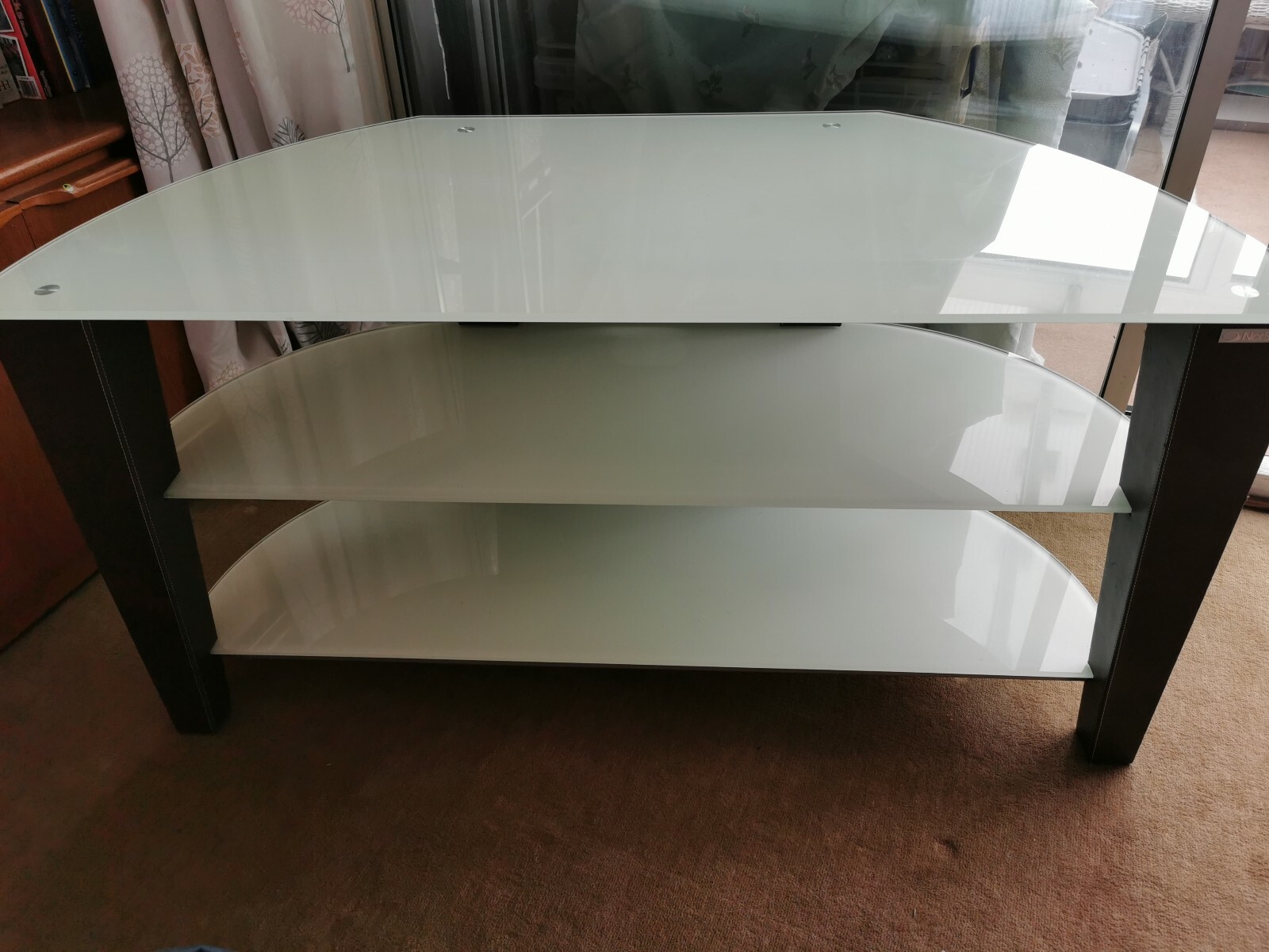 NorStone High Quality Luxury Leather & Glass TV Stand eBay