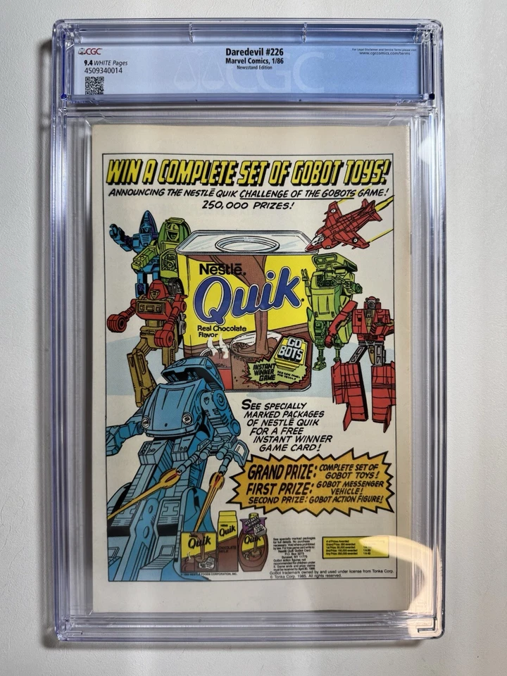 Daredevil #226 CGC 9.4, Rare Mark Jeweler 💎 Insert, Frank Miller Story 1986 - Image 2 of 2