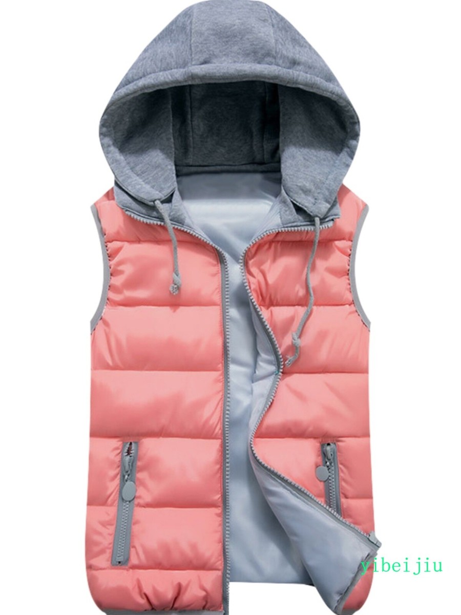Women's Winter Waistcoat Down Cotton Hooded Vest Puffer Jacket