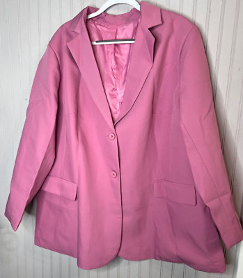  Womens BLAZER 3X  Mauve Pink Pocket Classic Lined Career Easy Care NEW