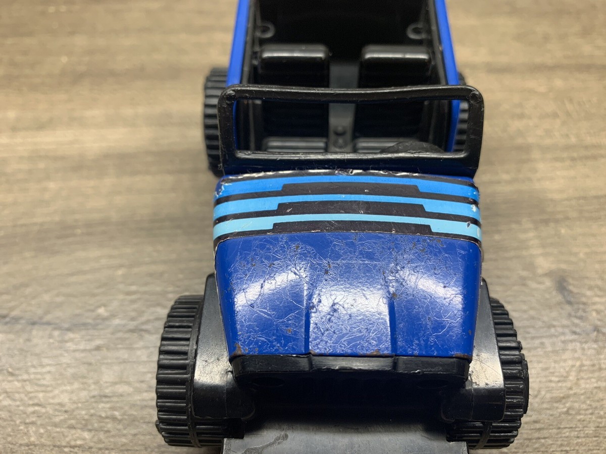 Vintage Tonka Blue and Hood Stripes Jeep 1979 812892 Metal