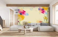 3D Colorful Floral Wallpaper Wall Mural Removable Self-adhesive Sticker8618