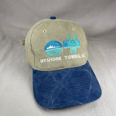 Offshore Towing Hat Men OS Beige Vintage Two Tone Strapback Cap KC Caps