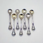 Chantilly Individual Salt Spoons Set of 7 Gorham Sterling Silver No Mono