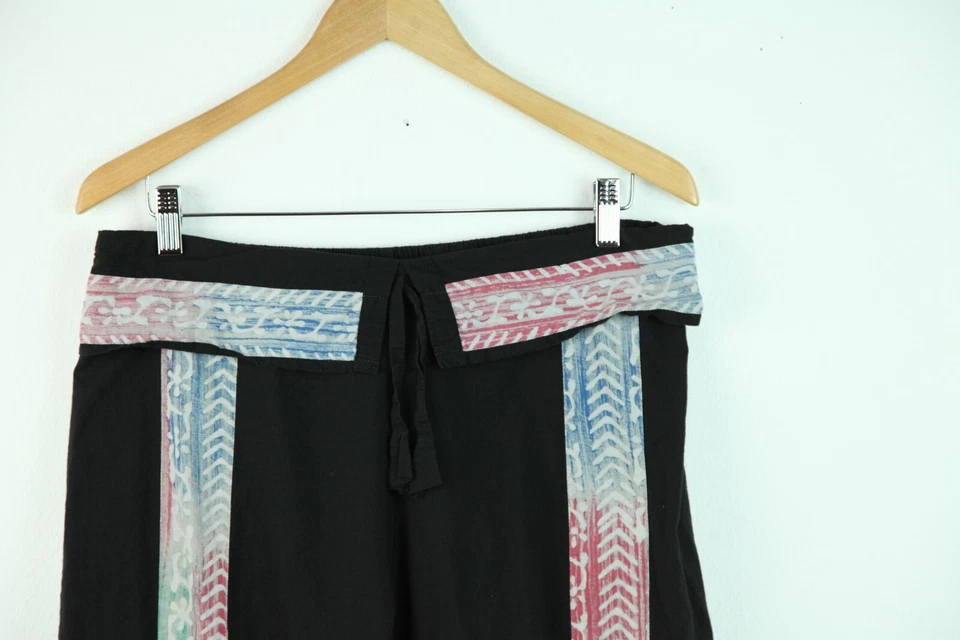Sacred Threads M L Pull On Crop Pants Boho Festival Hippy Cotton Beach Resort - Image 2 of 4