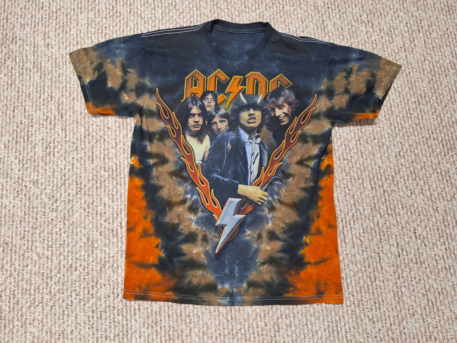 Débardeur ACDC Tie Dye - T-shirt Sans Manches Avec Logo Canon - Vêtement Fan De Rock Vintage Pour Homme, Femme, Enfant
