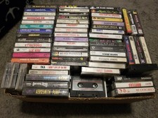 LOT OF 193 VINTAGE ROCK METAL POP 1980s 1990s CASSETTE TAPES WITH INSERT ART