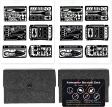 12 Pcs Survival Multitool Card Emergency Camping Tool EDC Kit in Your Wallet ...