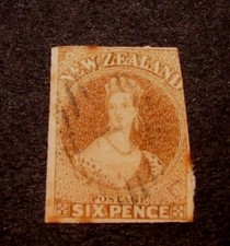 New Zealand  Stamp Scott# 14 Victoria 1863 C355